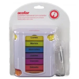 ACOFAR weekly pill dispenser with cutter