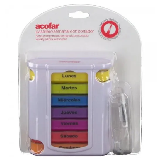 ACOFAR weekly pill dispenser with cutter