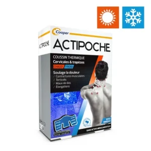 Actipoche Coussin Thermique Chaud/Froid Cervicales Et Trapèzes avec Microbilles 24x40cm