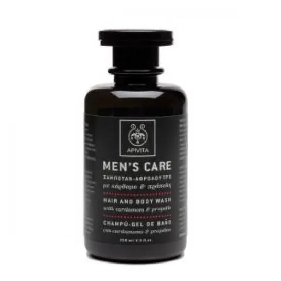 Apivita Men's Shampoo Bath Gel Cardamom & Propolis 250ml