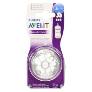 Philips Avent Avent Natural Nipple Medium Flow 3 Months 2 pieces