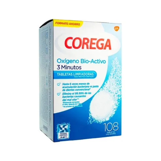 Corega Oxygen Bio-Active Dental Cleaning 108 Tablets
