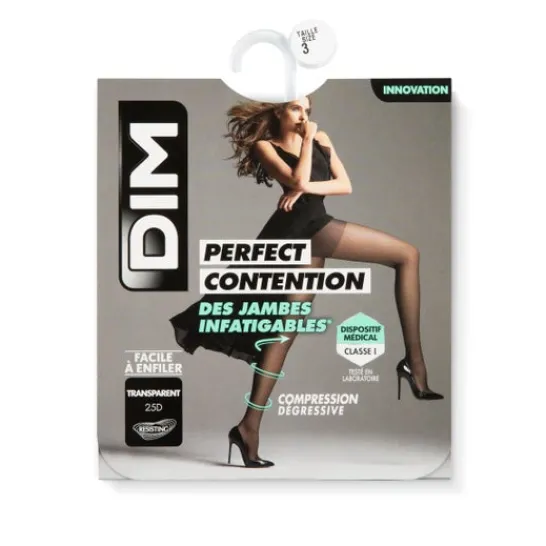 DIM Compression pantyhose Perfect Contintion sheer tired legs in Black size ES: 34-36 / 1