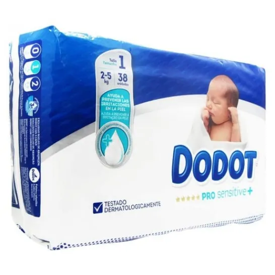 dodot Pro Sensitive Nappies Size 1 (2-5kg) 38uds