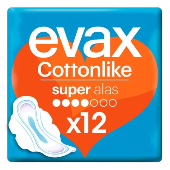 Evax Cotton Like Super with wings 12 uts