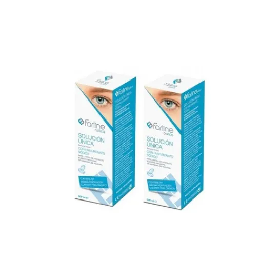 Farline optics solution single double 500ml 2 contact lenses or