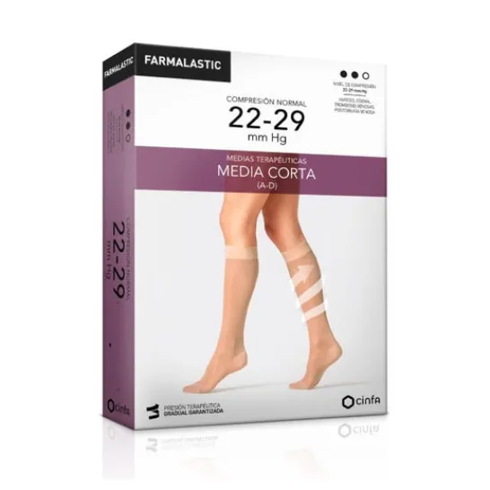 Farmalastic media corta (A-D) compresión normal T-reina plus beige
