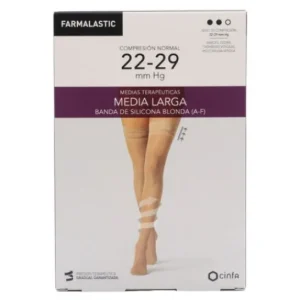 Farmalastic media larga blonda (A-F) compresión normal T-mediana capuchino
