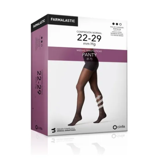 Farmalastic panty-high to waist (E-T) normal compression T-reina black