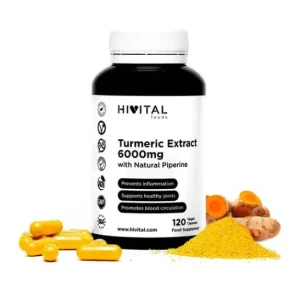Hivital Foods Turmeric 6000 mg 95% Extract with Black Pepper 120 caps