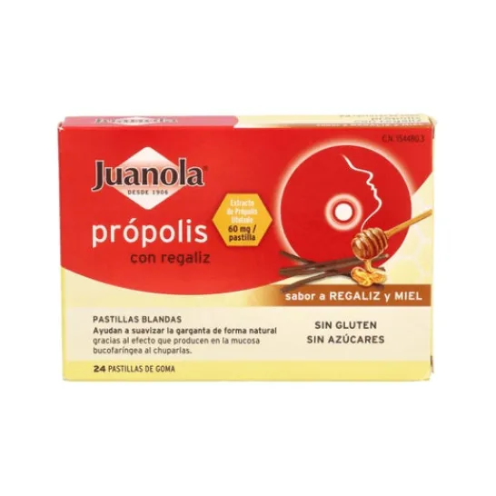 Juanola ™ própolis con miel sabor regaliz 24uts