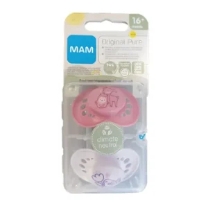 MAM Original Pure Chupete Silicona +16M Rosa 2uds