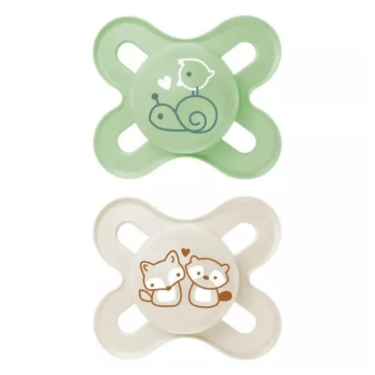 MAM Start Pure Chupete Silicona 0-2M Verde Beige 2uds