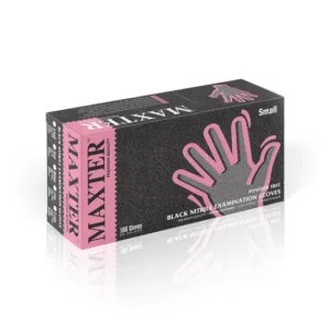 Maxter Guantes Nitrilo Sin Polvo Talla S Negro 100uds