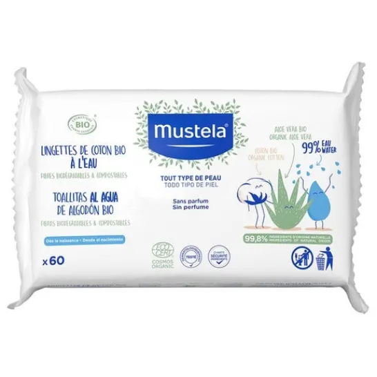 Mustela Water Wipes 60uds pack