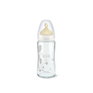 Nuk Latex nipple wide mouth glass bottle size 1 240ml