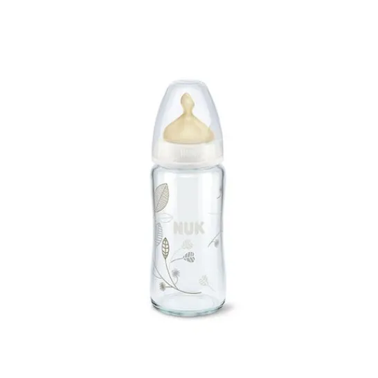 Nuk Latex nipple wide mouth glass bottle size 1 240ml