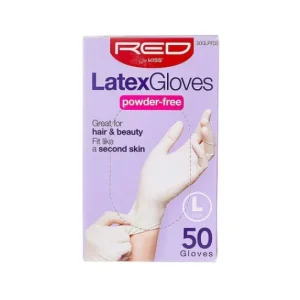 Red by Kiss Powder Free Latex Gloves L 50uds