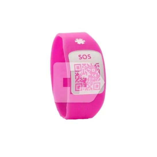 SILINCODE bracelet SOS QR pink colour T-XS 1ud