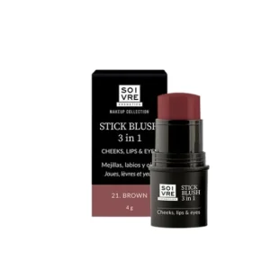 Soivre Cosmetics Stick Blush 3 In 1 Mejillas Labios y Ojos Brown 4g