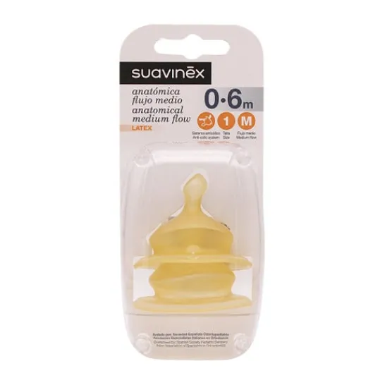 Suavinex ™ Anatomical nipple wide mouth latex T-1 2 uts