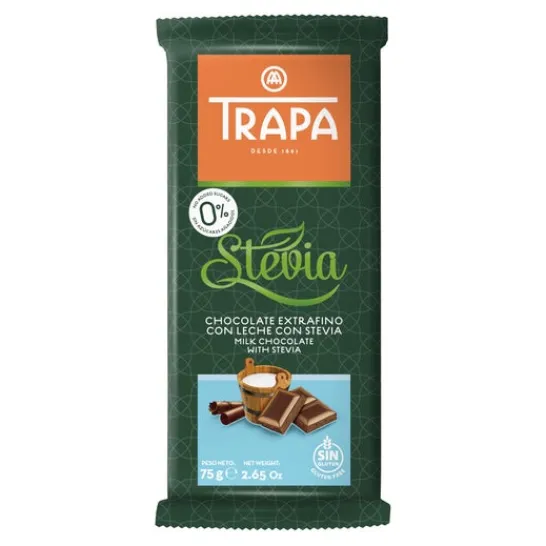 Trapa Chocolate Leche con Stevia 75g